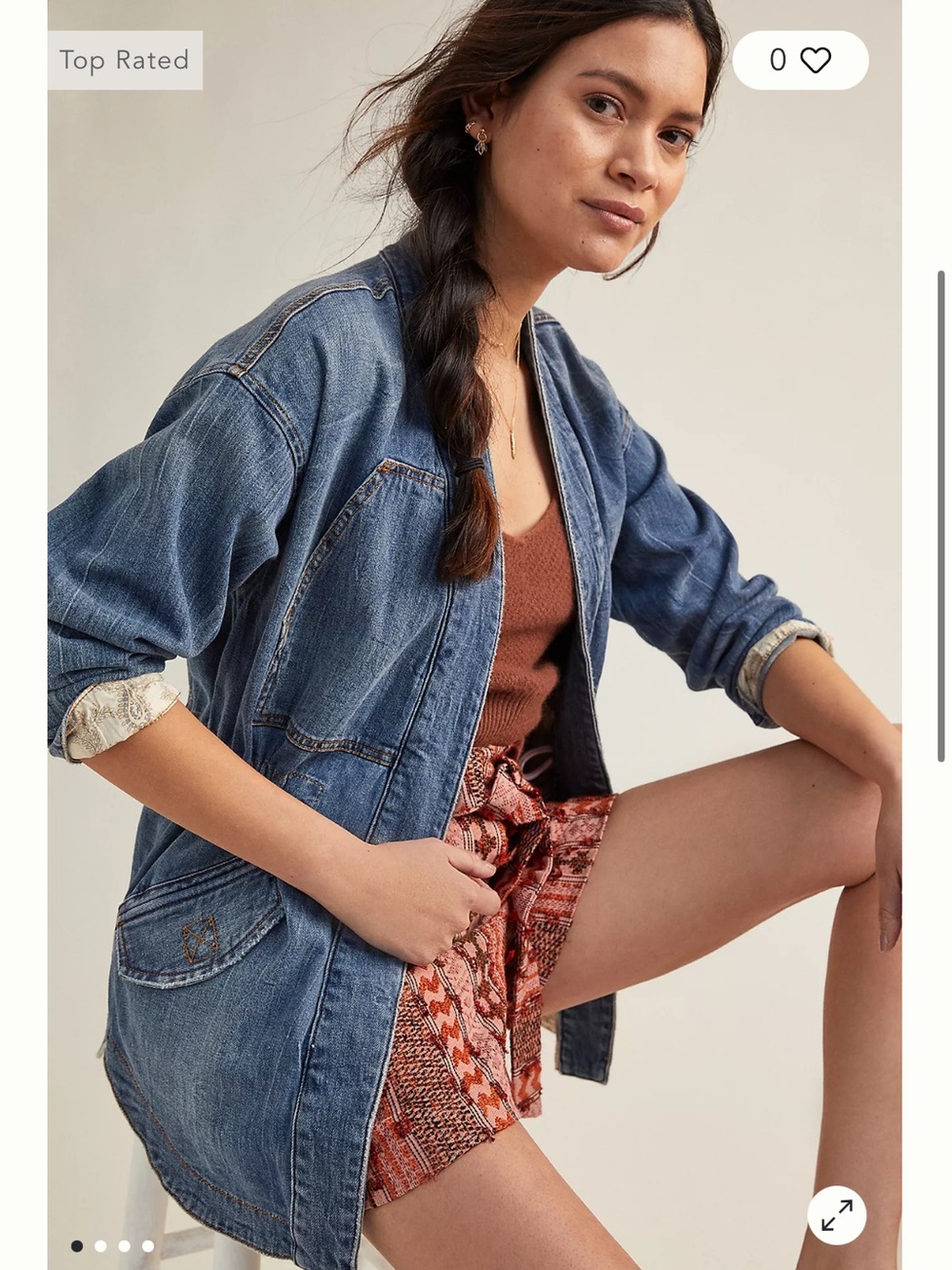 Anthropologie Pilcro Denim Kimono Jacket Long L